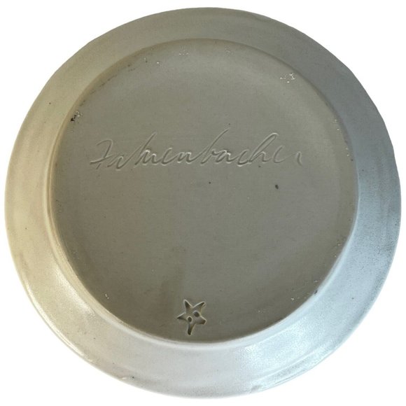 Bella Joy Studio Pottery Plate Heidi Fahrenbacher 7.5" Hand Made Green Signed - Picture 3 of 4